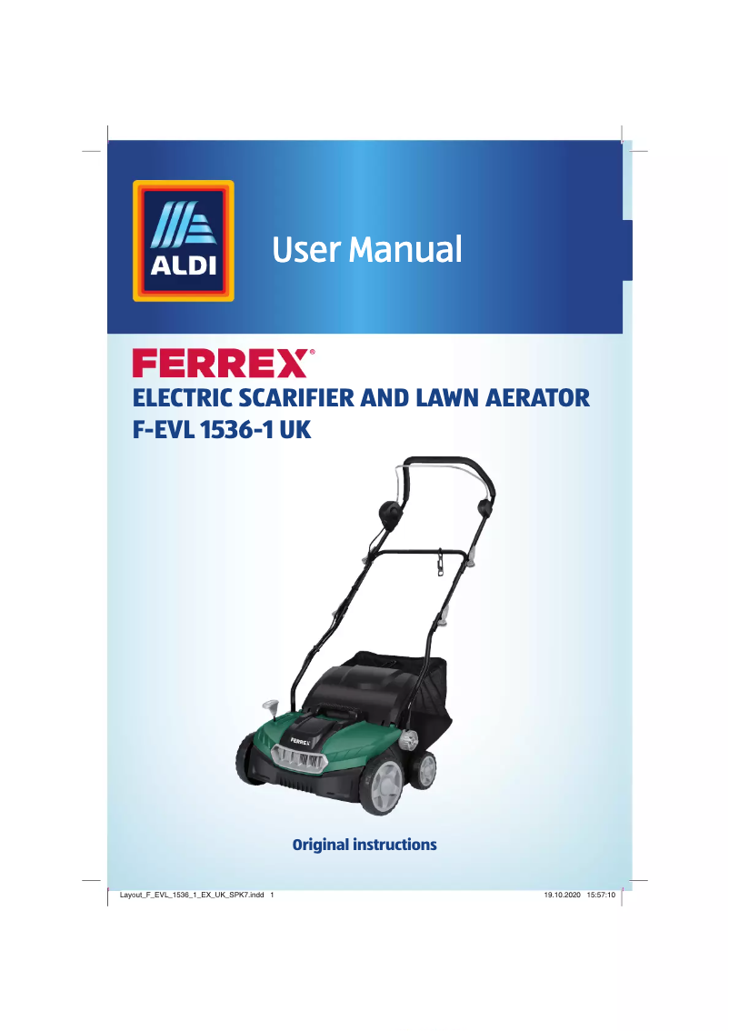 Imagen de la primera página del manual del dispositivo F-EVL 1536-1 UK