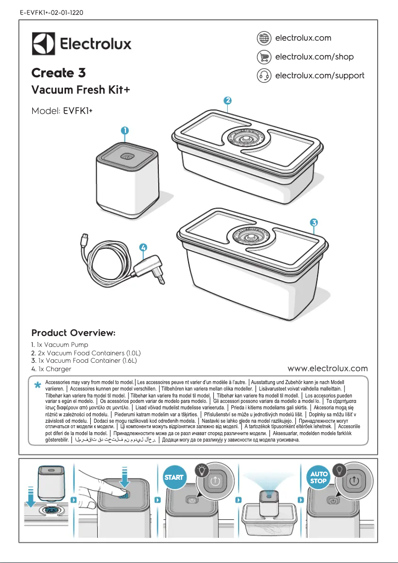 Image de la première page du manuel de l'appareil EVFK1+