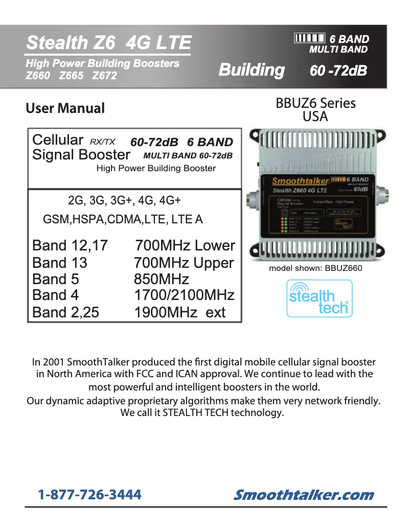 Image de la première page du manuel de l'appareil Stealth Z6 4G LTE