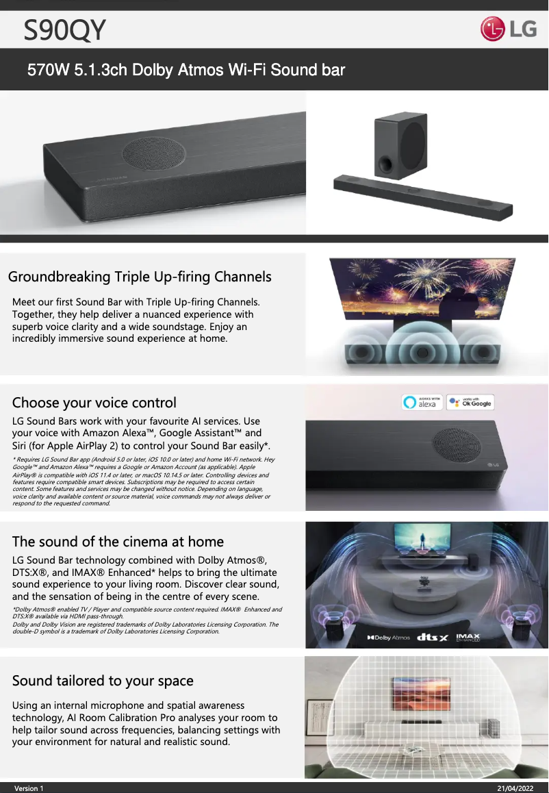 Image de la première page du manuel de l'appareil S90QY