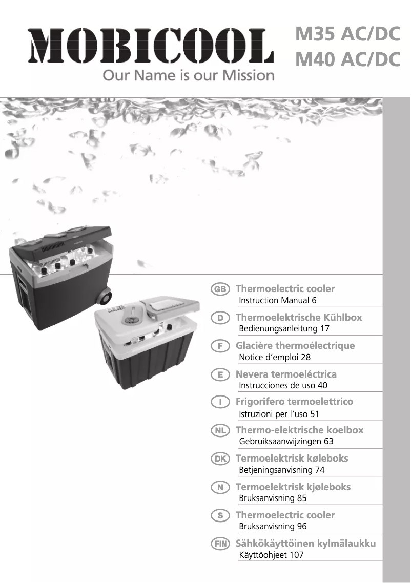 Imagen de la primera página del manual del dispositivo MobiCool M35 AC/DC