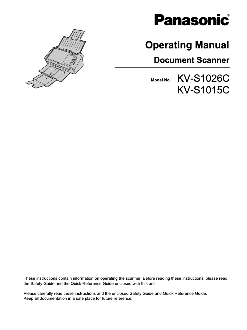 Image de la première page du manuel de l'appareil KV-S1015C