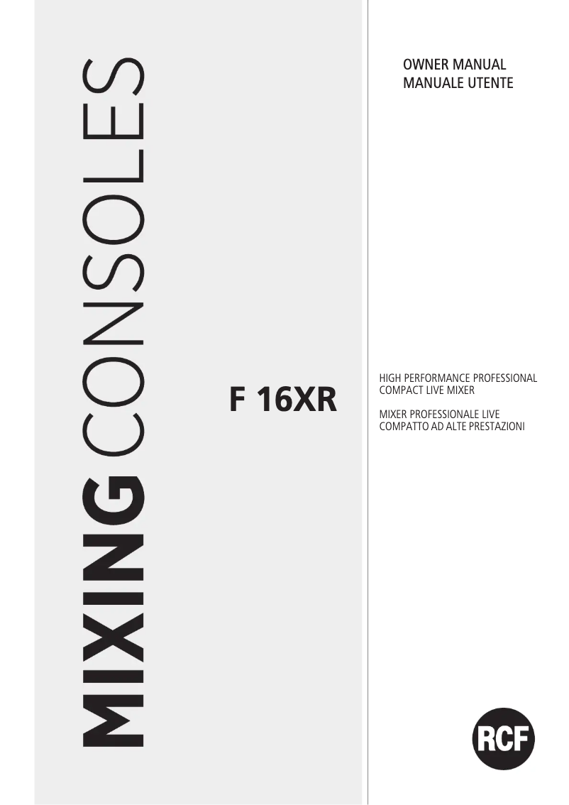 Image de la première page du manuel de l'appareil F 16XR