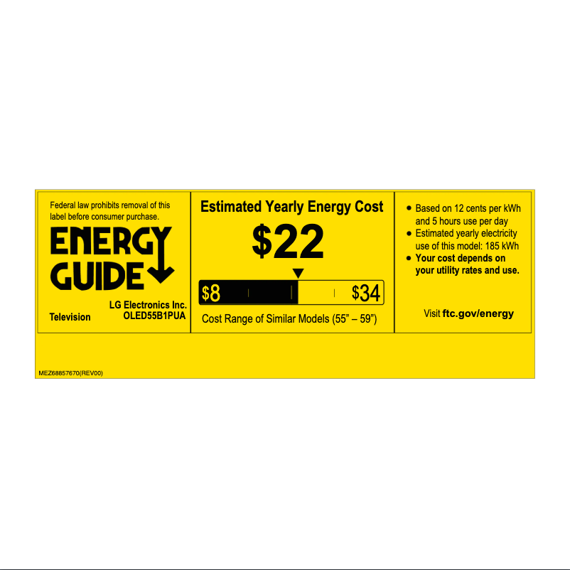 Página 1 del manual Etiqueta energética LG OLED55B1PUA