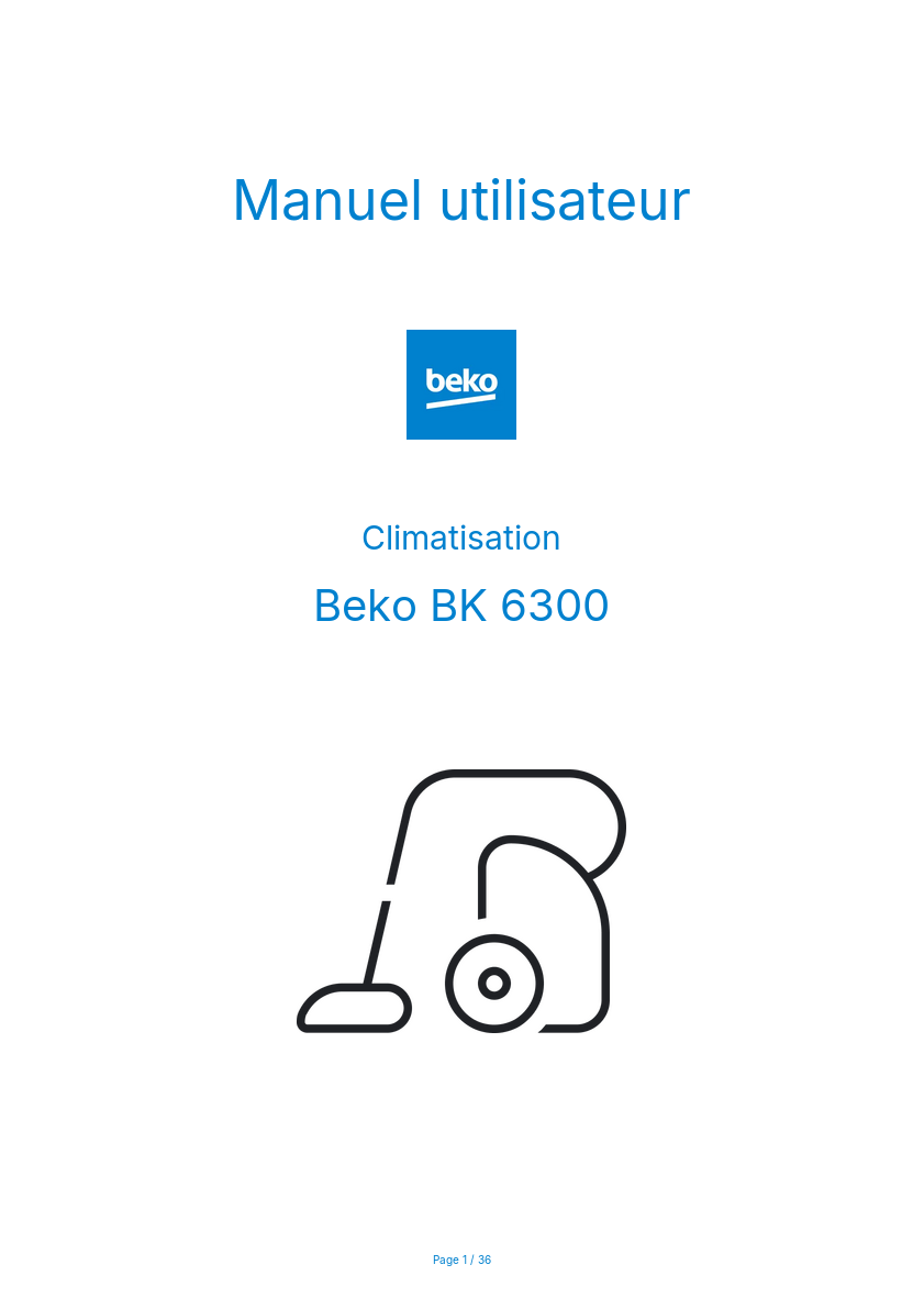 Page n°1 - Manuel utilisateur Beko BK 6300