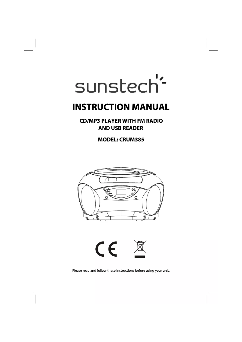 Página 1 del manual Manual de usuario Sunstech CRUM385