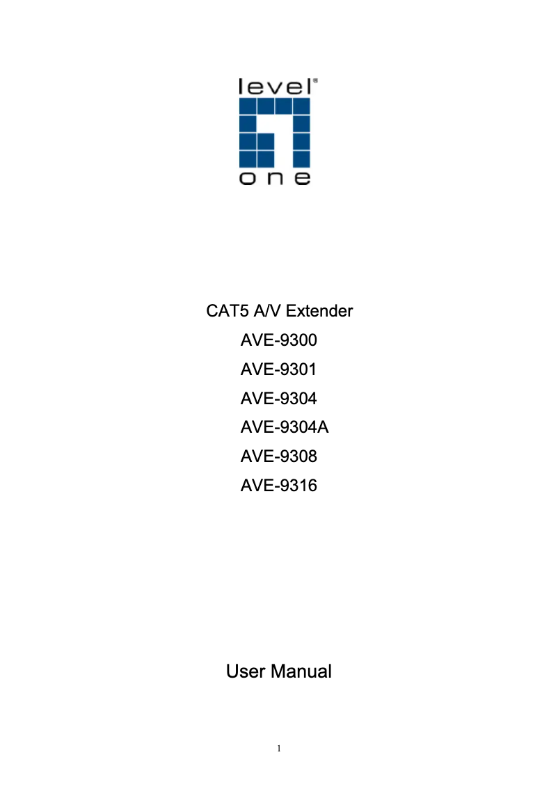 Image de la première page du manuel de l'appareil AVE-9301