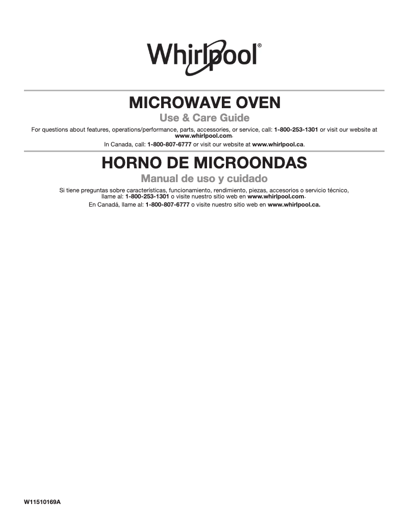 Page 1 de la notice Manuel utilisateur Whirlpool WMC30309LS