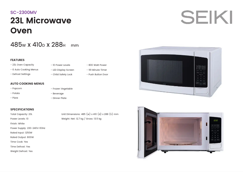 Image de la première page du manuel de l'appareil SC-2300MV