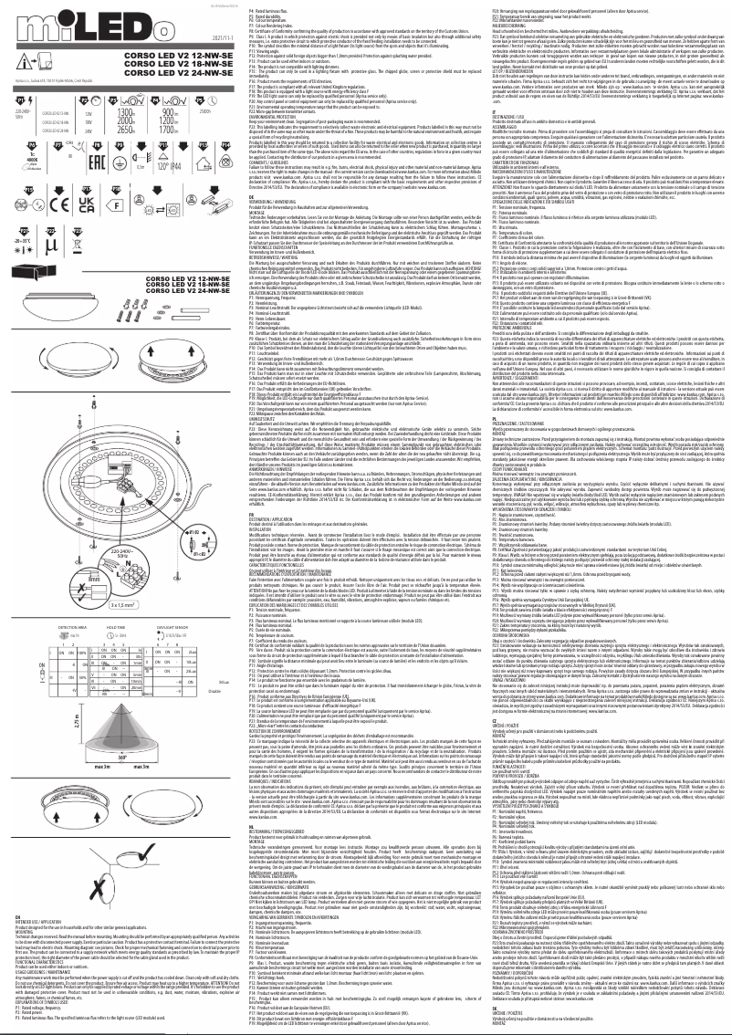 Image de la première page du manuel de l'appareil Corso Led V2 12-NW-SE