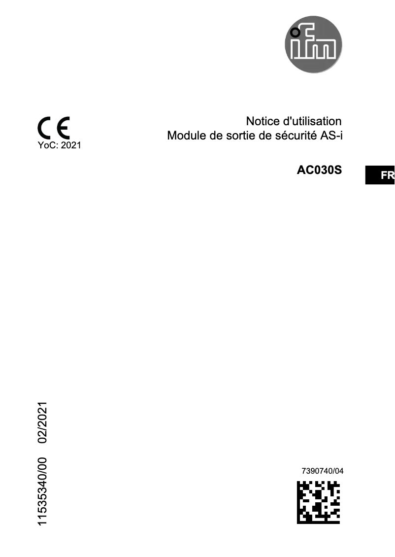 Image de la première page du manuel de l'appareil AC030S