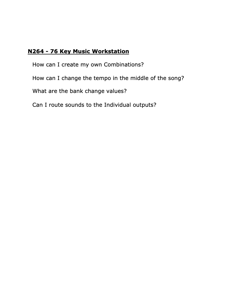 Page n°1 - Manuel utilisateur Korg N264