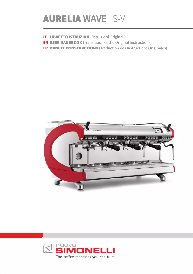 Page n°1 - Manuel utilisateur Nuova Simonelli Aurelia Wave