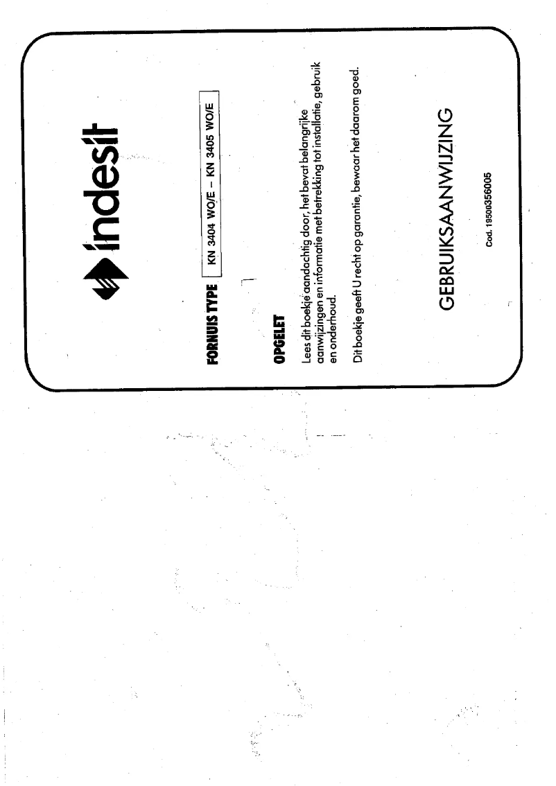 Page 1 de la notice Manuel utilisateur Indesit KN3405WO/E
