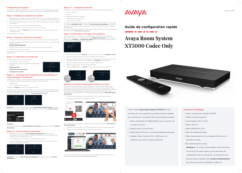 Page 1 de la notice Manuel utilisateur Avaya XT5000