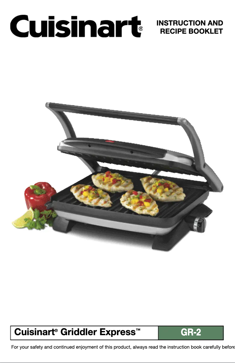 Page 1 de la notice Manuel utilisateur Cuisinart GR-2