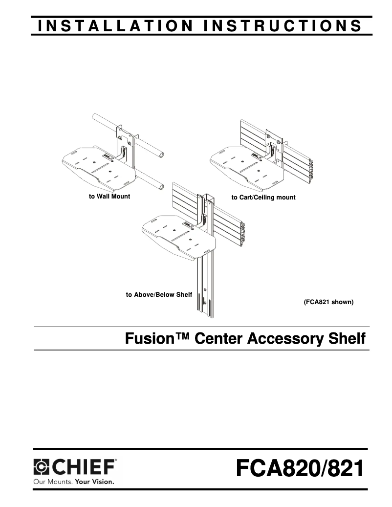 Page 1 de la notice Manuel utilisateur Chief FCA820