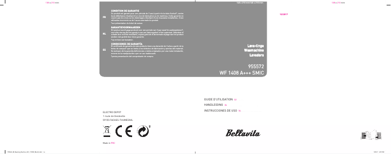 Image de la première page du manuel de l'appareil WF 1408 A+++ SMIC