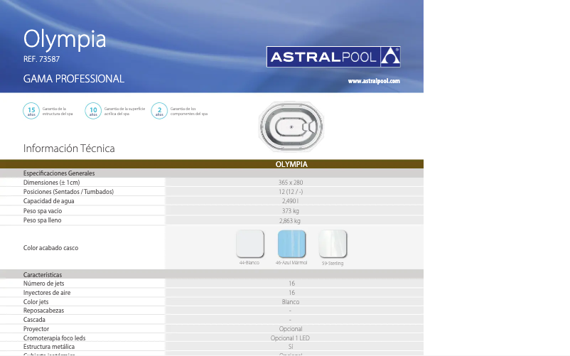 Page 1 de la notice Manuel utilisateur AstralPool Olympia