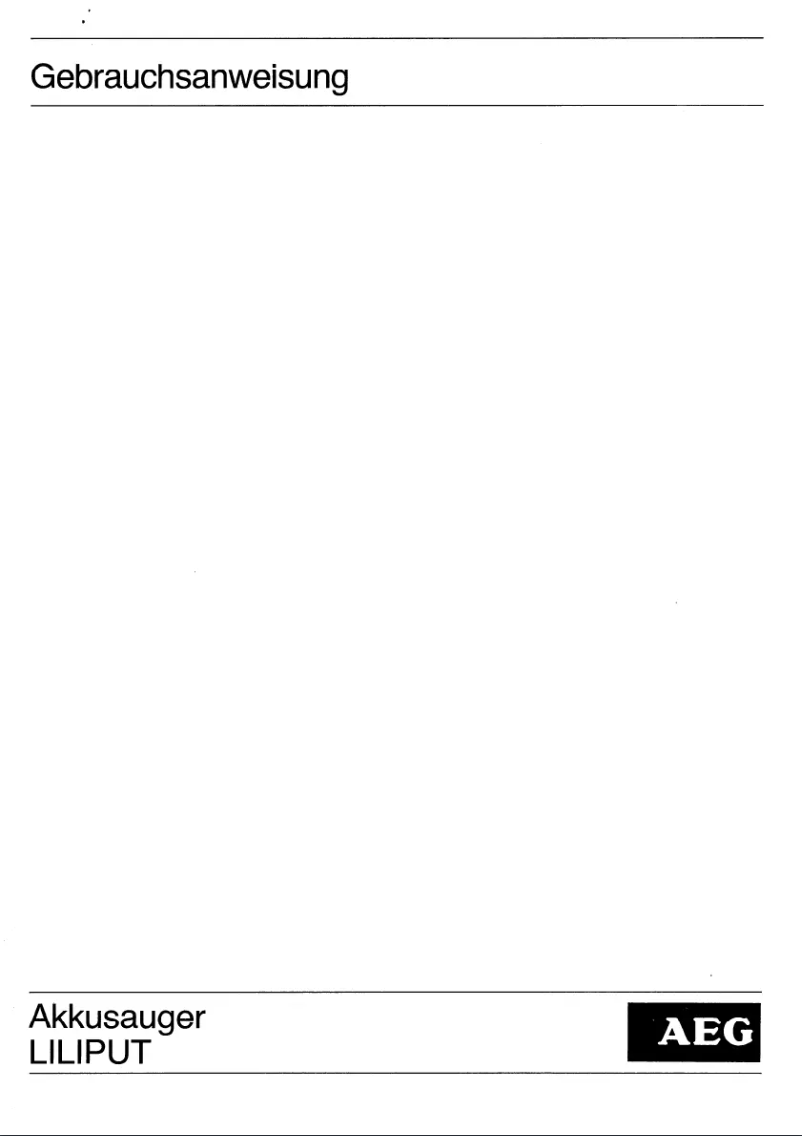 Página 1 del manual Manual de usuario AEG Liliput Junior