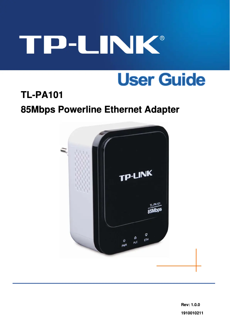 Page 1 de la notice Manuel utilisateur TP-Link TL-PA101KIT