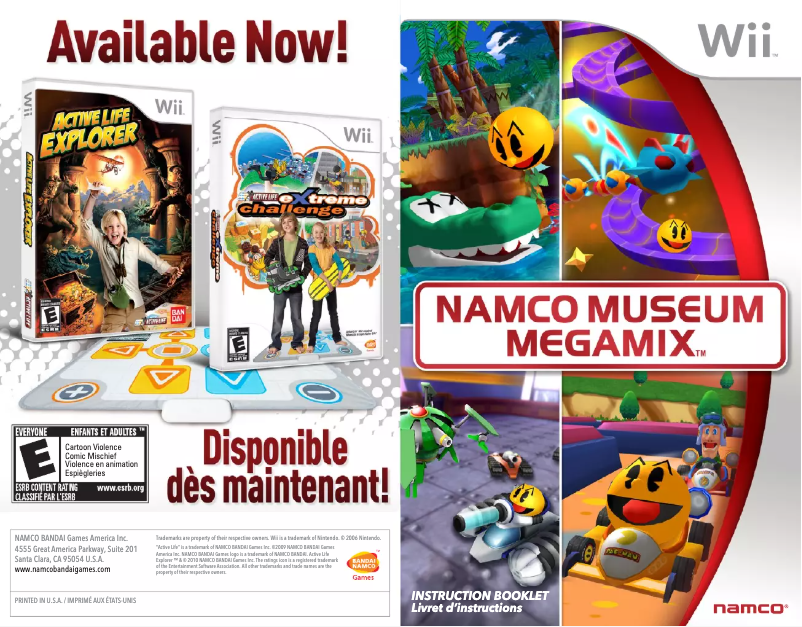 Page 1 de la notice Manuel utilisateur Nintendo Namco Museum Megamix (Wii)