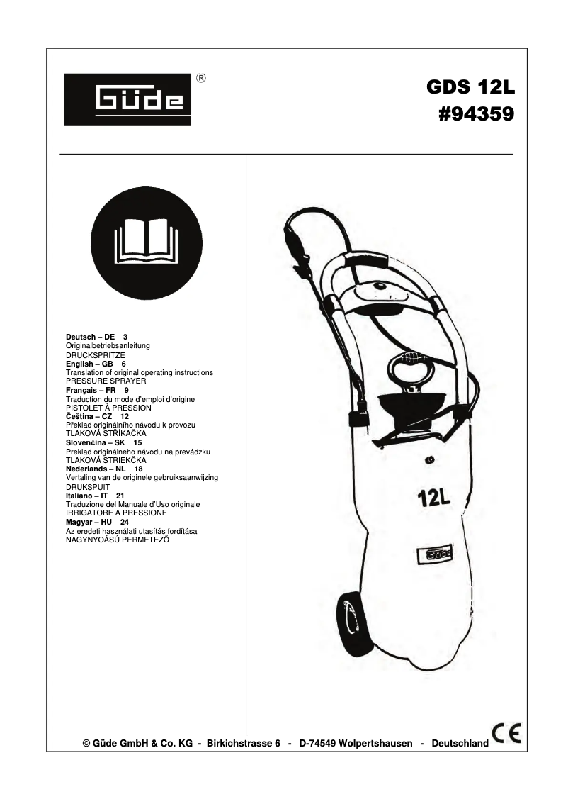 Image de la première page du manuel de l'appareil GDS 12L