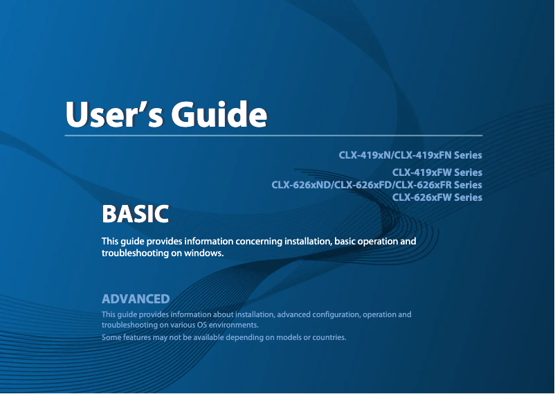 Page 1 de la notice Manuel utilisateur Samsung CLX-6260ND