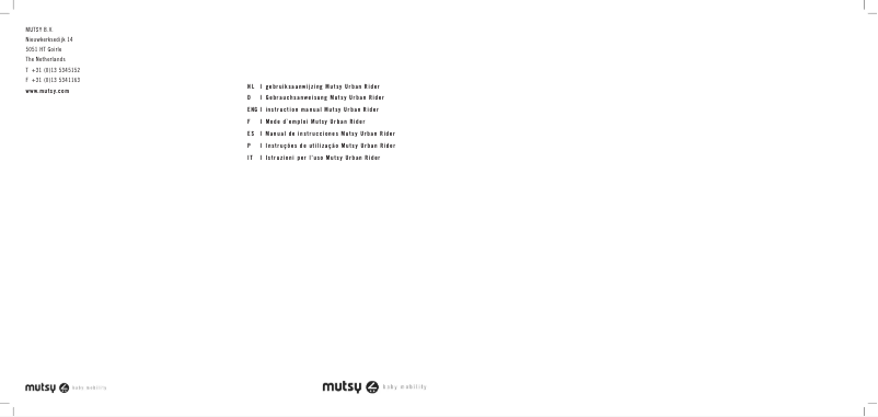 Image de la première page du manuel de l'appareil Urban Rider