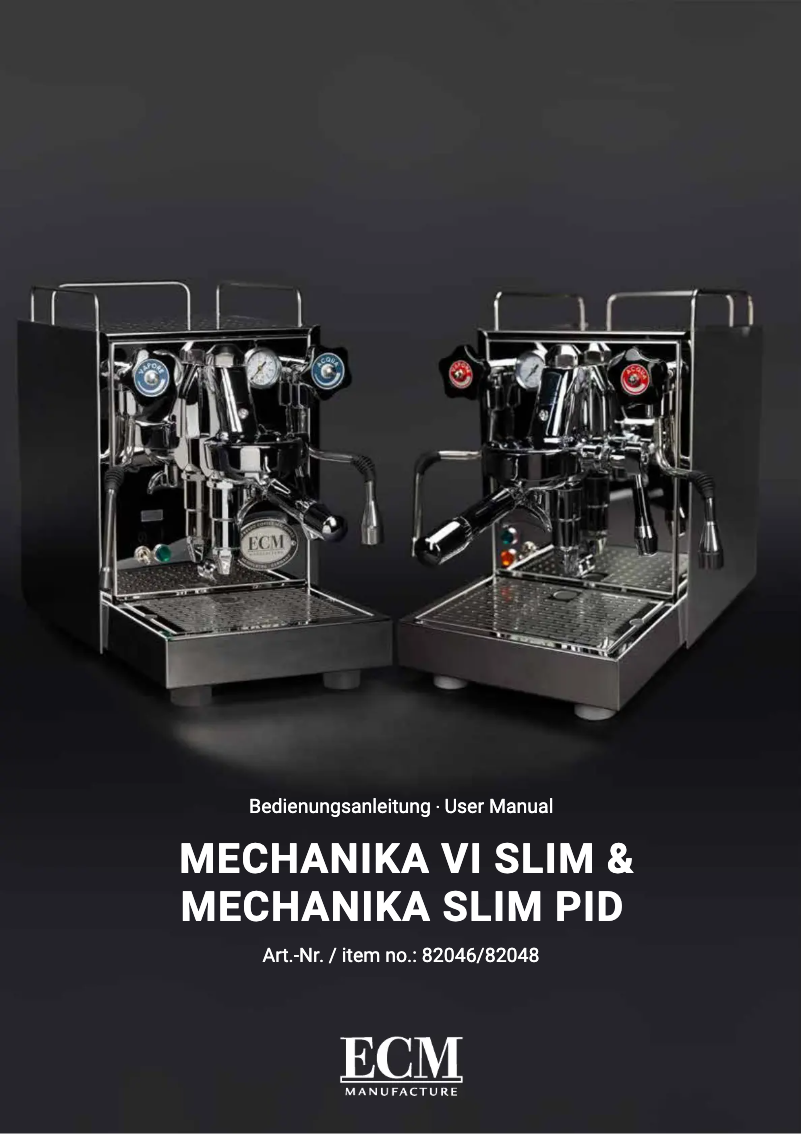 Page n°1 - Manuel utilisateur ECM Mechanika VI Slim