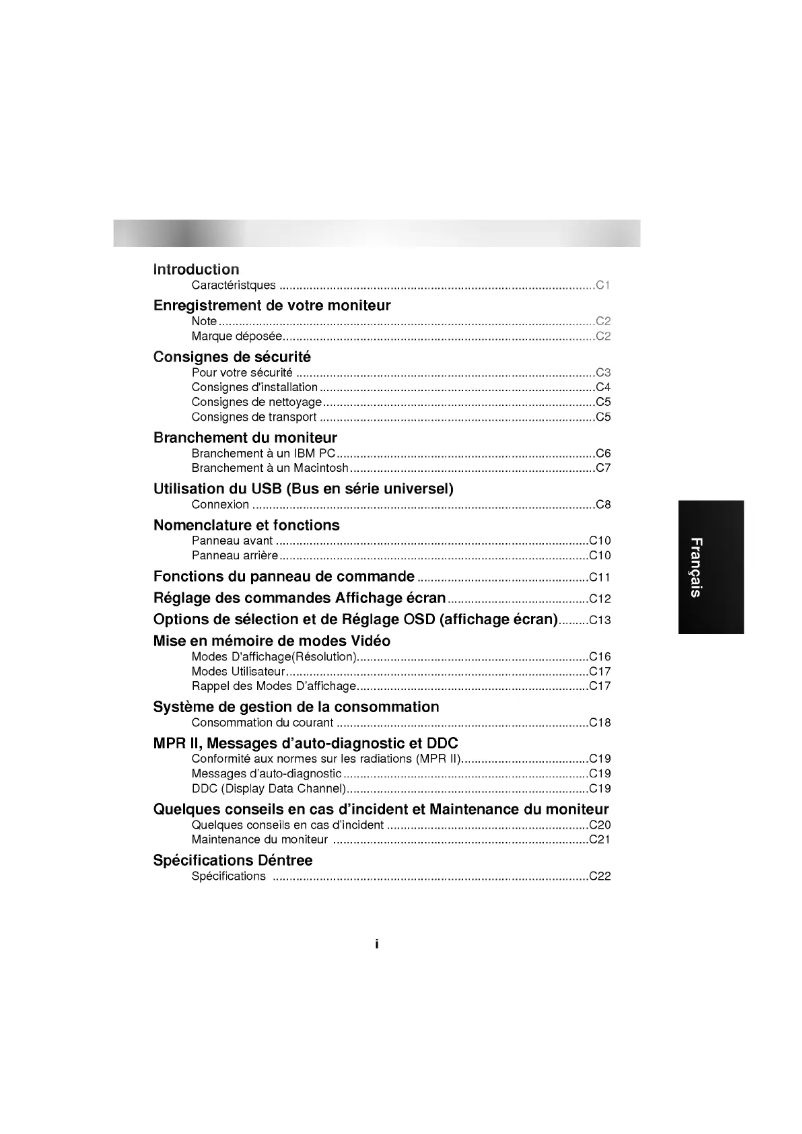 Page 1 de la notice Manuel utilisateur LG LB880B