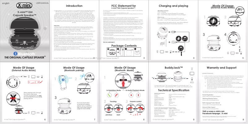 Page n°1 - Manuel utilisateur X-MINI Kai