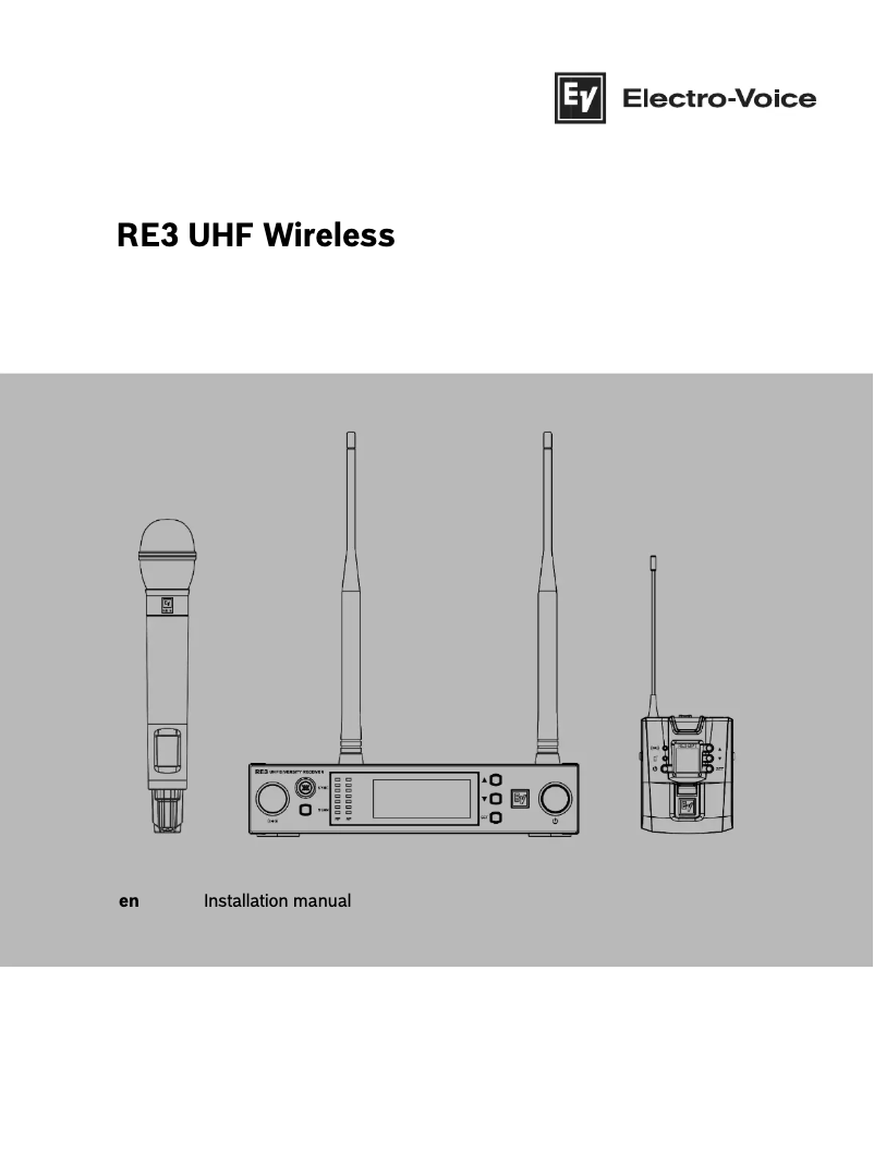 Image de la première page du manuel de l'appareil RE3 UHF Wireless