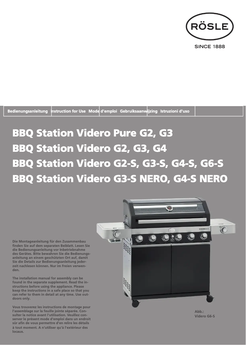 Imagen de la primera página del manual del dispositivo Videro G3