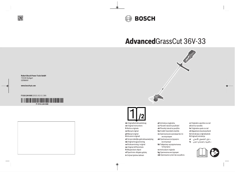Page n°1 - Manuel utilisateur Bosch AdvancedGrassCut 36V-33