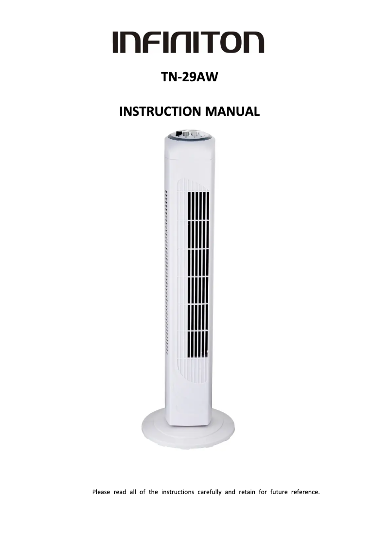 Page 1 de la notice Manuel utilisateur Infiniton TN-29AW