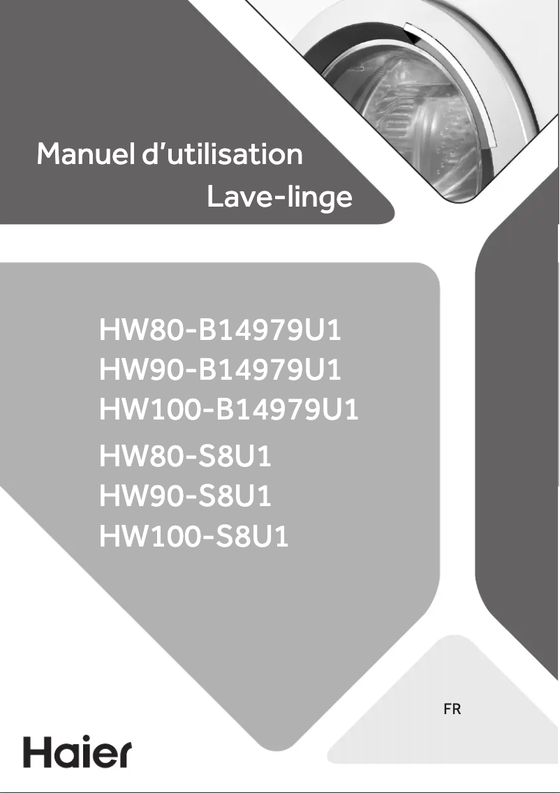 Page 1 de la notice Manuel utilisateur Haier HW90-B14979TU1