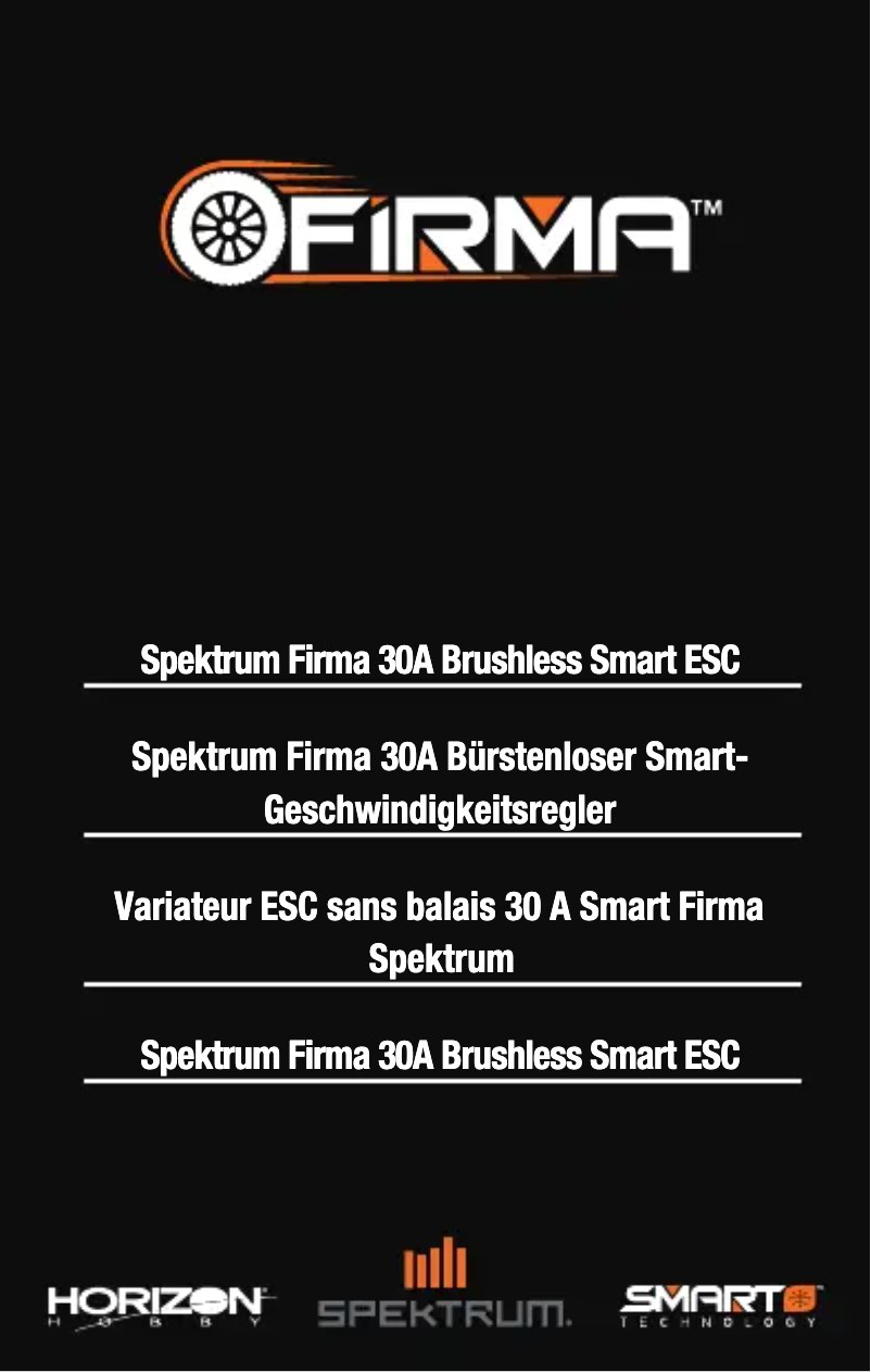 Page 1 de la notice Manuel utilisateur Spektrum Firma 30A