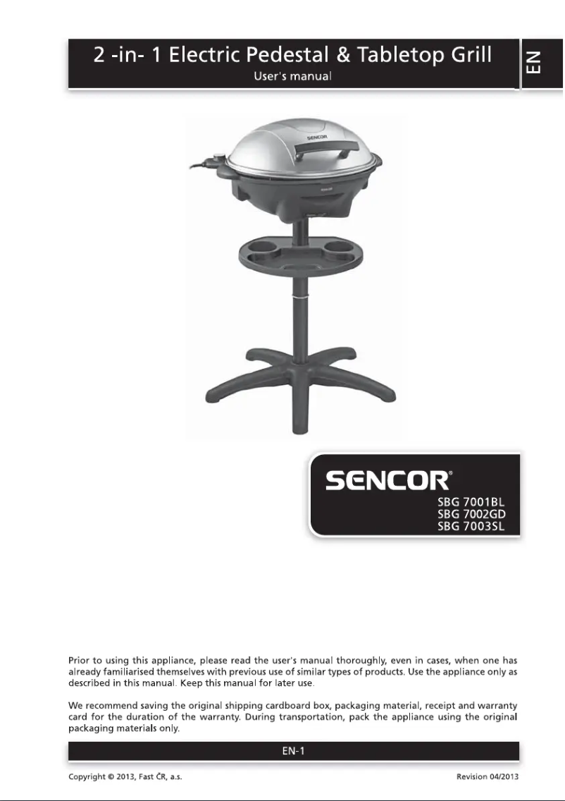 Page n°1 - Manuel utilisateur Sencor SBG 7002GD