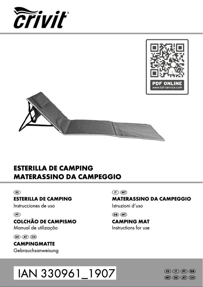 Page n°1 - Manuel utilisateur Crivit IAN 330961