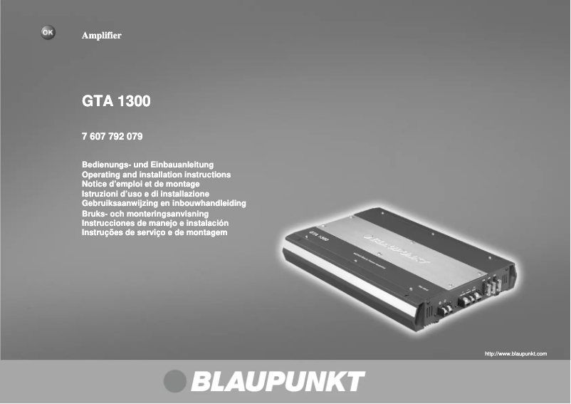 Imagen de la primera página del manual del dispositivo GTA 1300