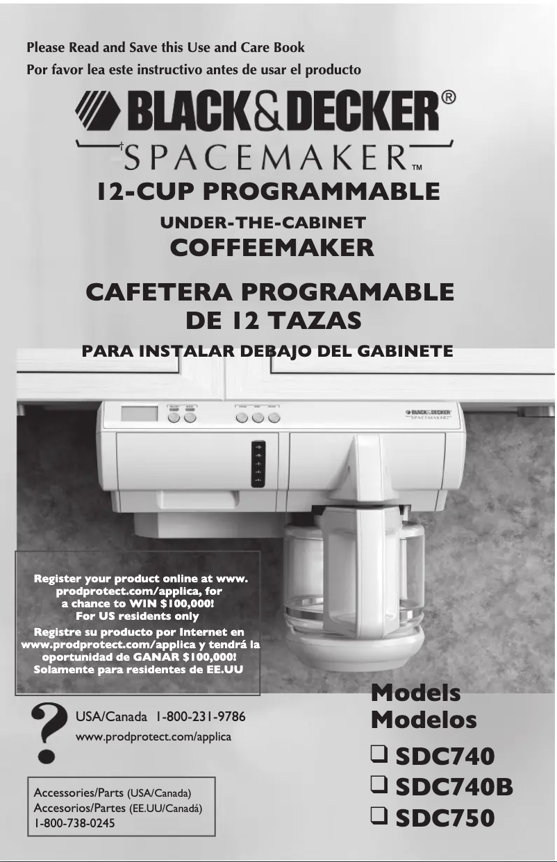Page 1 de la notice Manuel utilisateur Applica SpaceMaker SDC740B