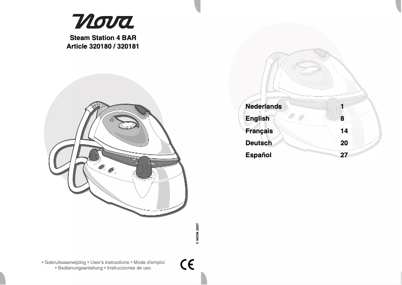 Page 1 de la notice Manuel utilisateur Nova Steam Station 4 BAR 320181