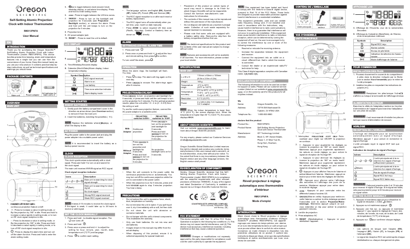 Página 1 del manual Manual de usuario Oregon Scientific RM313PNF