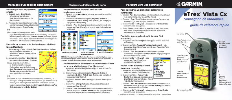 Image de la première page du manuel de l'appareil eTrex Vista CX