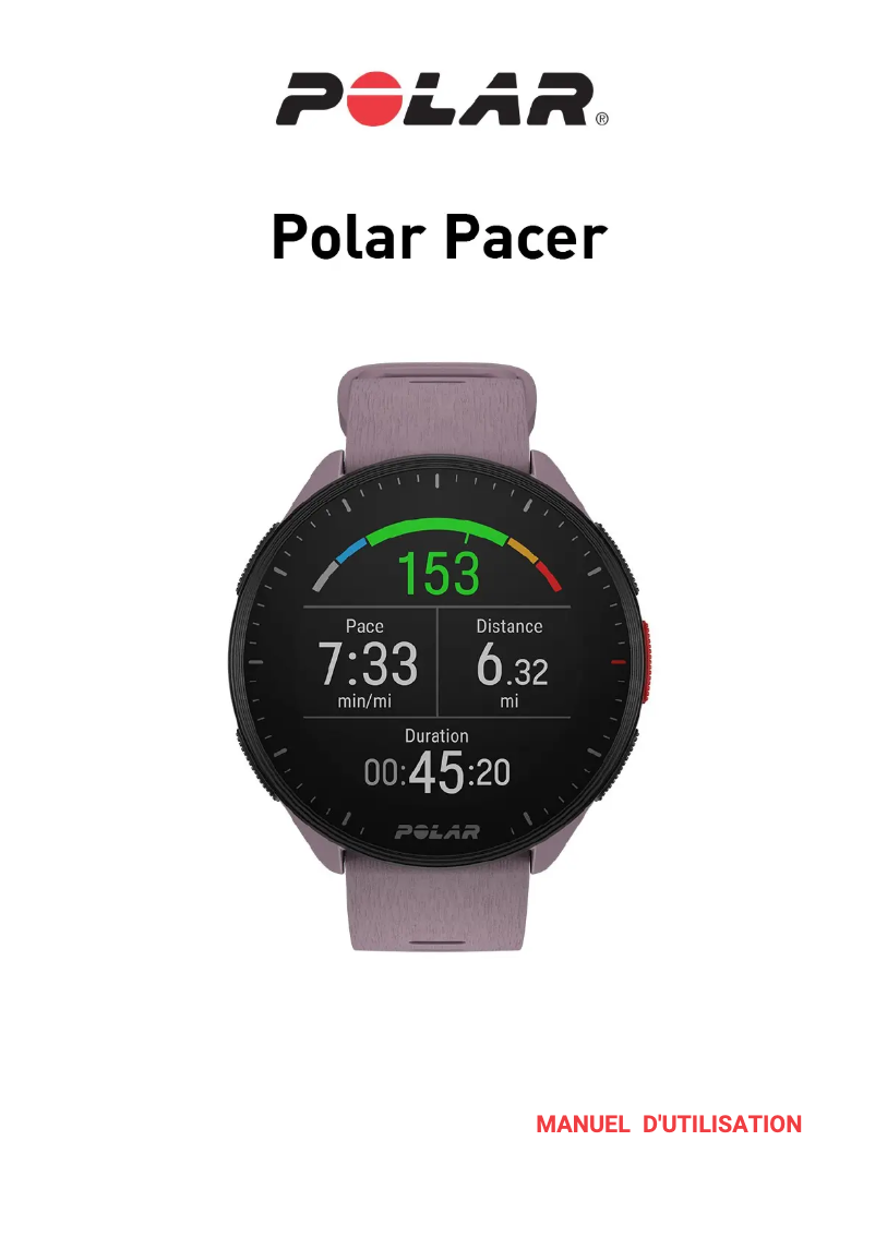 Page 1 de la notice Manuel utilisateur Polar Pacer