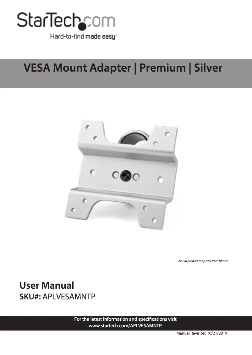 Image de la première page du manuel de l'appareil APLVESAMNTP