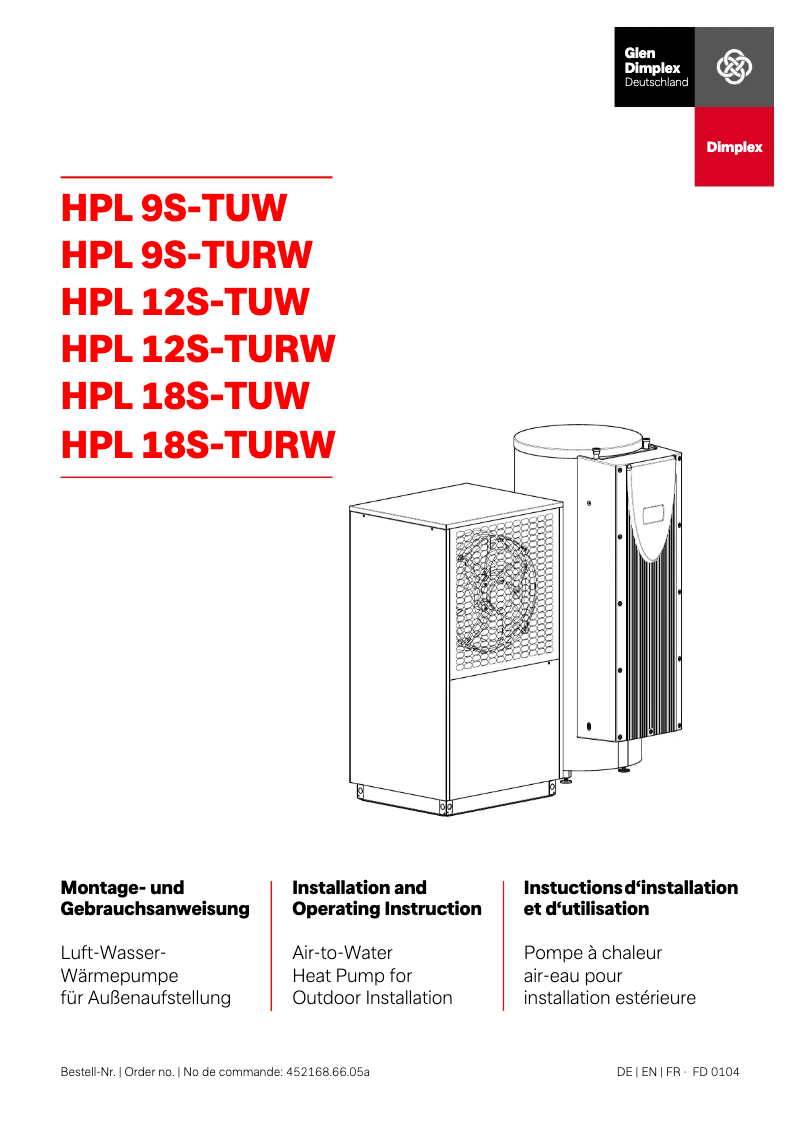 Page 1 de la notice Manuel utilisateur Dimplex HPL 9S-TUW
