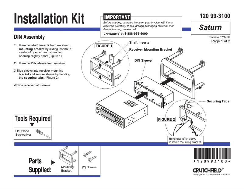 Image de la première page du manuel de l'appareil 99-3100