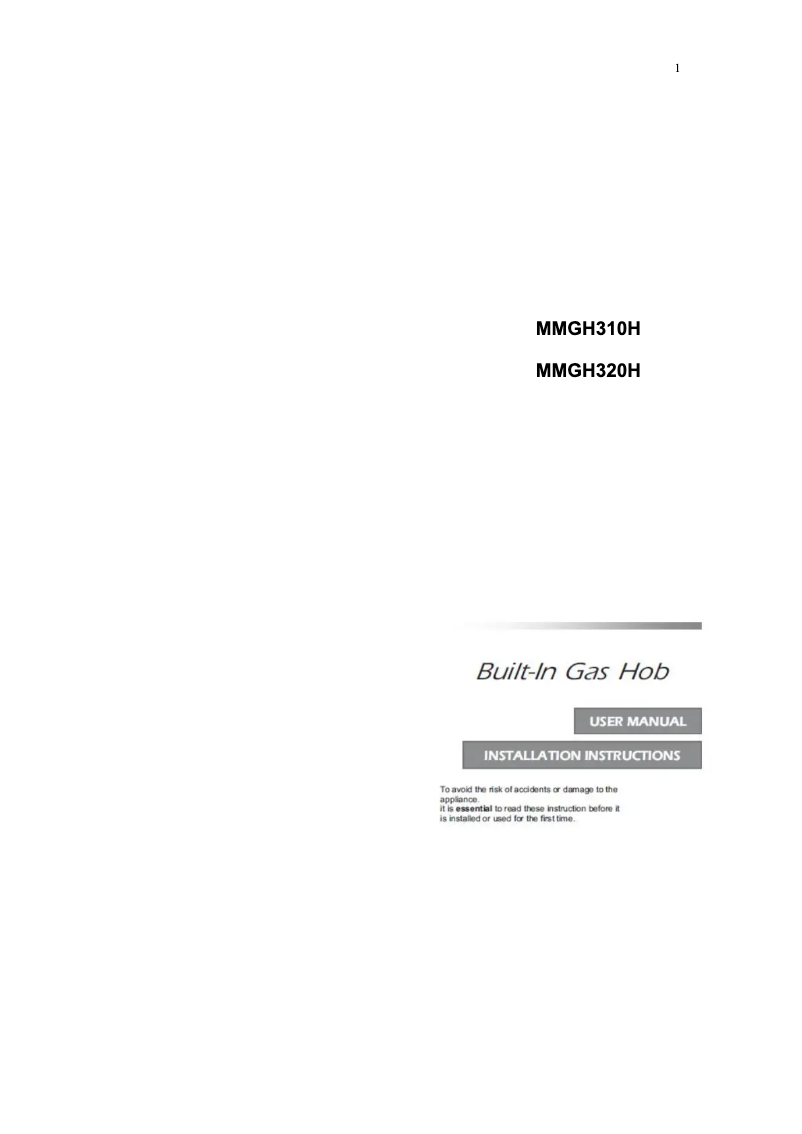 Image de la première page du manuel de l'appareil MMGH310H